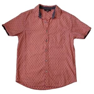 Men's Casual Button Down Shirt - Coral